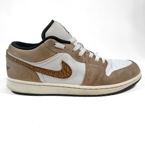Nike Air Jordan 1 Low SE Elephant Print Swoosh DZ4130-201 Men’s Size 11 Brown - Picture 13 of 16